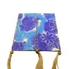 Chinese Paper Lantern Rectangle Handmade National Style Home Decor Printed Blue and Purple Flower Lamp Shade