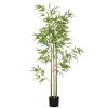 HOMCOM 6ft Fake Bamboo Tree Indoor Outdoor Artificial Plant with Pot for Home Office Living Room Decor