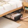 Set of 2 Under-Bed Rolling Storage Container with Transparent Cover, Versatile Space-Saving Design