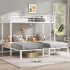 Twin over Twin & Twin Bunk Beds for 3, Twin XL over Twin & Twin Bunk Bed Metal Triple Bunk Bed, White