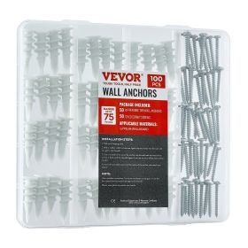Drywall Anchors Self Drilling Anchors 100PCS in 50 Sets Screw & Anchors