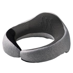 Travel Pillow Double-Layered Memory Foam Neck Pillow for Traveling Black-Gray
