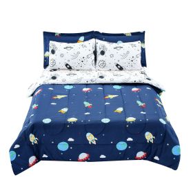 VEVOR Kids Comforter Set 7 Pieces Twin Bedding Set for Kid & Teen Space Printed