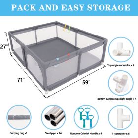 FABRIC BABY PLAYPEN, BABY FENCE PLAY AREA WITH ANTI-SLIP BASE