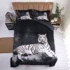 3D Reactive Print White Tiger All Season Comforter Set Twin - S14