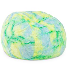 Jaxx Saxx 3 Foot Bean Bag Chair - Faux Fur - Fun Colors, Firefly Yellow