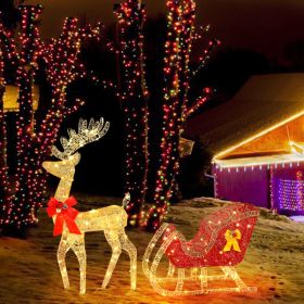 Courtyard Elk Christmas Decoration 74*20*120cm 3000V 360W