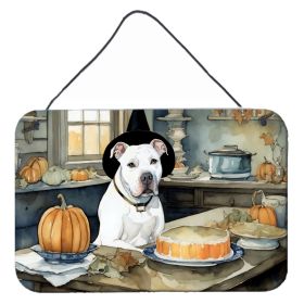 NEW Pit Bull Terrier Fall Kitchen Pumpkins Wall or Door Hanging Prints Aluminum Metal Sign Kitchen Wall Bar Bathroom Plaque Home Decor, 8HX12W