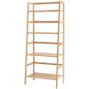 Bamboo Bookshelf 4 Tiers Bamboo Ladder Bookshelf Trapezoid Storage Rack