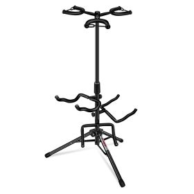 5 Core Guitar Stand Adjustable Triple Guitars Stands Floor w Neck Holder Universal Supports for Acoustic Electric Classic Bass Instrument Folding Port
