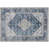HOMCOM 5x7 Area Rug, Vintage Washable Rug, Non-Slip Floor Carpet for Living Room, Bedroom, Dining Room, Blue