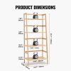 Bamboo Bookshelf 4 Tiers Bamboo Ladder Bookshelf Trapezoid Storage Rack