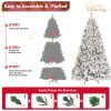 9ft Pvc Mixed Flocked Christmas tree with lights at courtyard Automatic Artificial christmas Tree