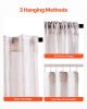 Natural Linen Curtains 52 x 84 inch 2 Panels Set Semi Sheer Light Filtering