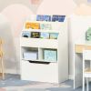 HOMCOM Kids Bookcase and Toy Storage, White Multi-Shelf Organizer with Drawer for Bedroom, Playroom