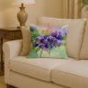 New Jersey Violet in Watercolor Throw Pillow Machine Washable, Indoor Outdoor Decorative Pillow for Couch, Bed or Patio, 14Hx14W