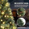 7ft Automatic Tree Structure PE PVC Material 650 Lights Warm Color 9 Modes With Remote Control 1200 Branches With Pine Needles Christmas Tree Green