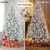 5ft PVC Round Head Flocking Tree Pre-lit Design Small Celebrate Festival Artificial Flocked Christmas Tree With UL Lights
