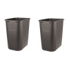 2 Pack 7 Gallon Plastic Office Trash Can, Black