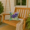 New Jersey Violet in Watercolor Throw Pillow Machine Washable, Indoor Outdoor Decorative Pillow for Couch, Bed or Patio, 14Hx14W