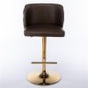 Furniture,Swivel Barstools Adjusatble Seat Height, Modern PU Upholstered Bar Stools with the whole Back Tufted, for Home Pub and Kitchen Island(Brown