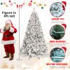 9ft Pvc Mixed Flocked Christmas tree with lights at courtyard Automatic Artificial christmas Tree