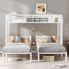Twin over Twin & Twin Bunk Beds for 3, Twin XL over Twin & Twin Bunk Bed Metal Triple Bunk Bed, White