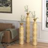 Metal decorative vases High distress metal center vases with growing vine patterns, set of 3 vases for home decoration 34 ", 29 ", 25 "H, gold