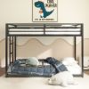 Adam Sturdy Twin over Twin Bunk Bed Metal Black for Kids and Adult, Low Profile Twin over twin bunk bed with Ladder and Guardrails, Easy Climbing
