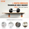 VEVOR Shelf Bracket, Heavy Duty Floating Shelf Brackets 10 x 6 in, 4 Pcs Brackets for Shelves, 5mm Thick Matte Black L Shelf Bracket