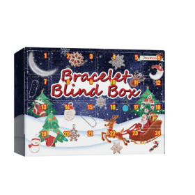 Dowmoo Christmas Advent Calendar Diy Bracelet Blind Box 24 Grid Calendar Bell Accessory Blind Box (Option: 2PCS)