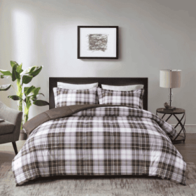 Scotchgard Down  All Season Comforter Set (Option: Brown-Twin)