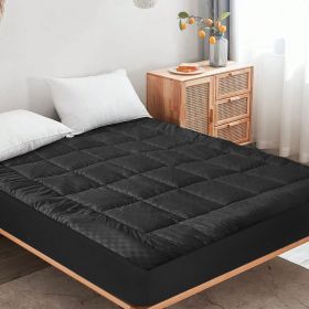 Solid-color embossed mattress bedspread, Twin size (Color: Black)