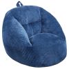 VEVOR Bean Bag Chair, 3 feet Bean Bag Chair with Soft Armrests and Storage Pocket, 25D Memory Foam Filled with Soft Teddy Velvet Cover
