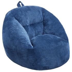 VEVOR Bean Bag Chair, 3 feet Bean Bag Chair with Soft Armrests and Storage Pocket, 25D Memory Foam Filled with Soft Teddy Velvet Cover (Shape: With Armrests, Color: Blue)