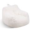 VEVOR Bean Bag Chair, 3 feet Bean Bag Chair with Soft Armrests and Storage Pocket, 25D Memory Foam Filled with Soft Teddy Velvet Cover