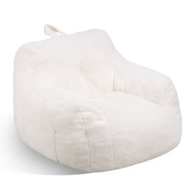VEVOR Bean Bag Chair, 3 feet Bean Bag Chair with Soft Armrests and Storage Pocket, 25D Memory Foam Filled with Soft Teddy Velvet Cover (Shape: With Armrests, Color: Beige)