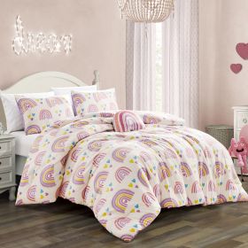 Rainbow Hearts 4PC COMFORTER SET (size: Twin)