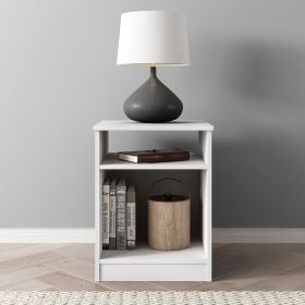 Ardent Open Shelf Nightstand (Color: White)