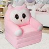 Children's single sofa chair, plush toddler armchair, washable set, cute animal-shaped seat, suitable for any room, reading room, living room