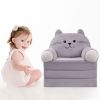 Children's single sofa chair, plush toddler armchair, washable set, cute animal-shaped seat, suitable for any room, reading room, living room