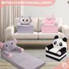 Children's single sofa chair, plush toddler armchair, washable set, cute animal-shaped seat, suitable for any room, reading room, living room